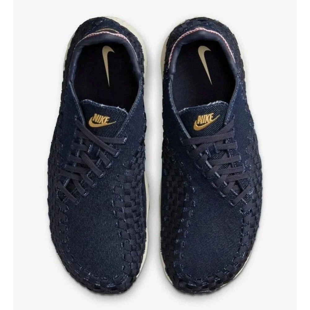 Nike Women's Air Footscape Woven Raw HF1759-400 Obsidian/Coconut/Wheat SZ 9 Blue